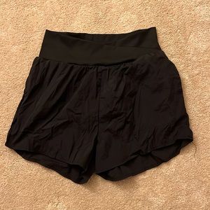 Black athletic shorts - twist waist band